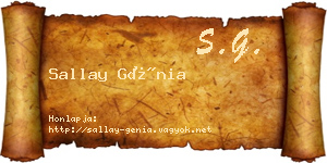 Sallay Génia névjegykártya